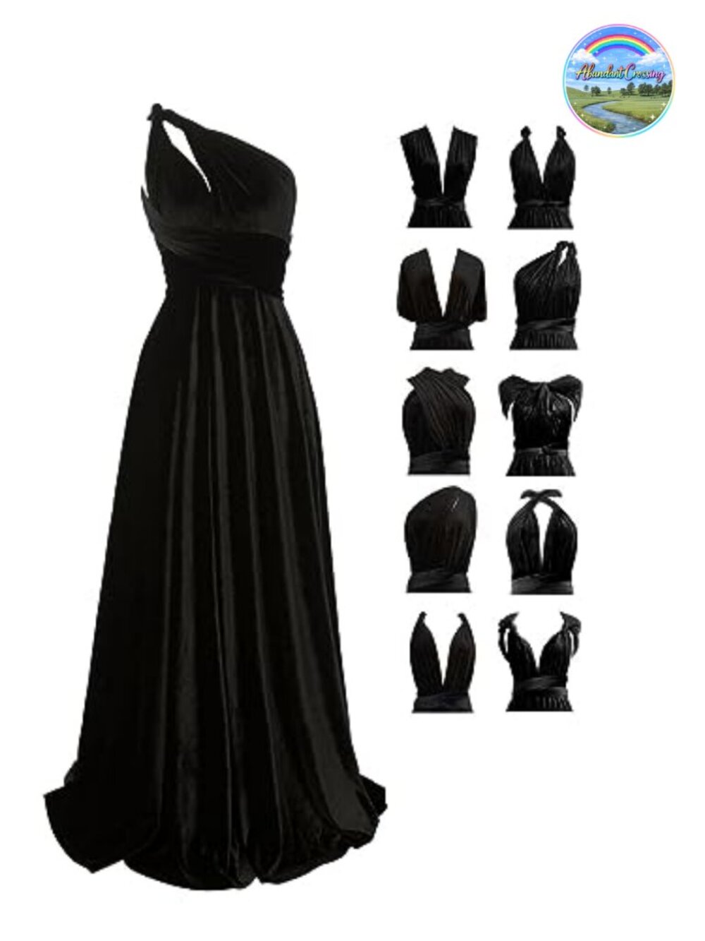 72styles Velvet Multi-Way Wrap Infinity Maxi Dress for Bridesmaids